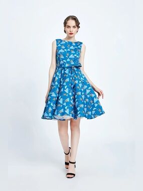 Miss Lulo Ruby Swing Dance Dress in Boat Print